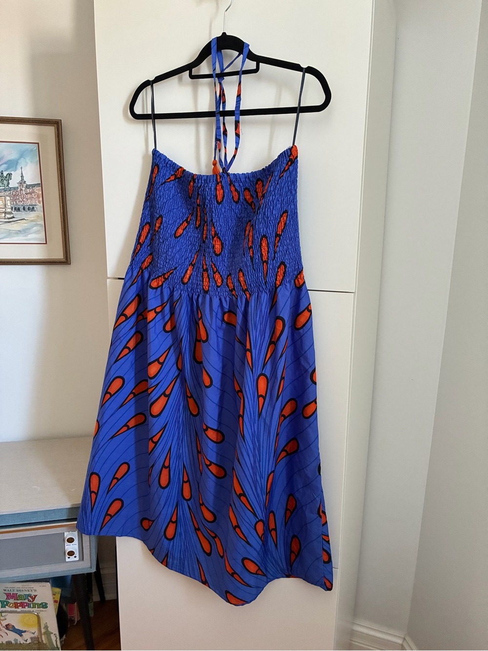 Blue & Orange Halter Sundress - 1XL